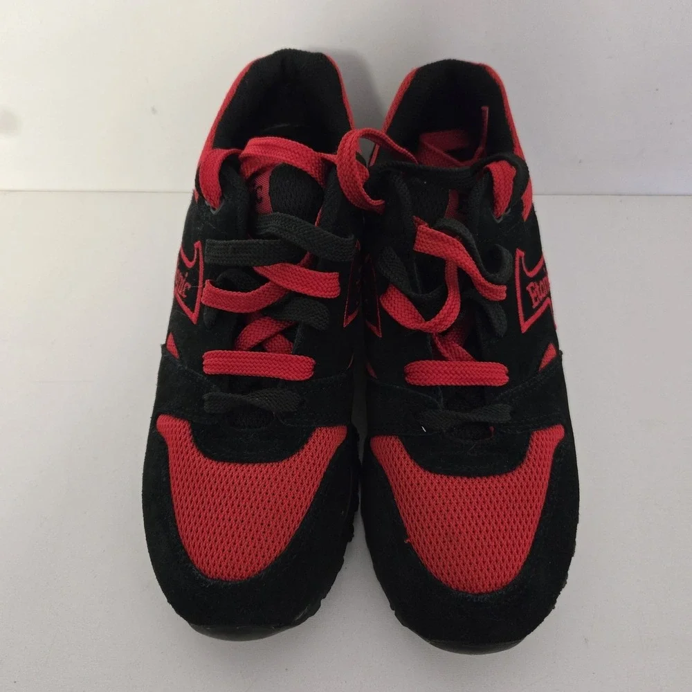 Etonic Trans‎ Am Trainer Women's Size 7 Shoe Sneakers Black Red Suede Leather